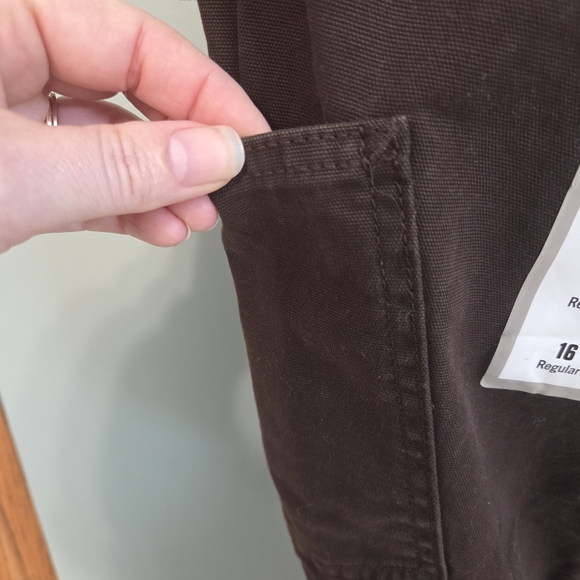 Carhartt Women's Rugged Flex Loose Fit Canvas Work Pant Dark Brown 16 Regular - Picture 8 of 9